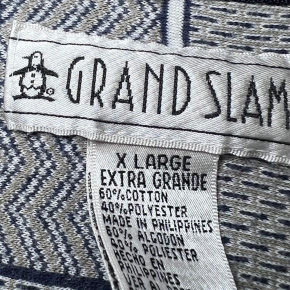 Grand Slam Vintage Polo Shirt Mens XL Plaid Golf Casual Short Sleeve Breathable - Picture 4 of 12